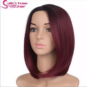 Red ombré bob wig